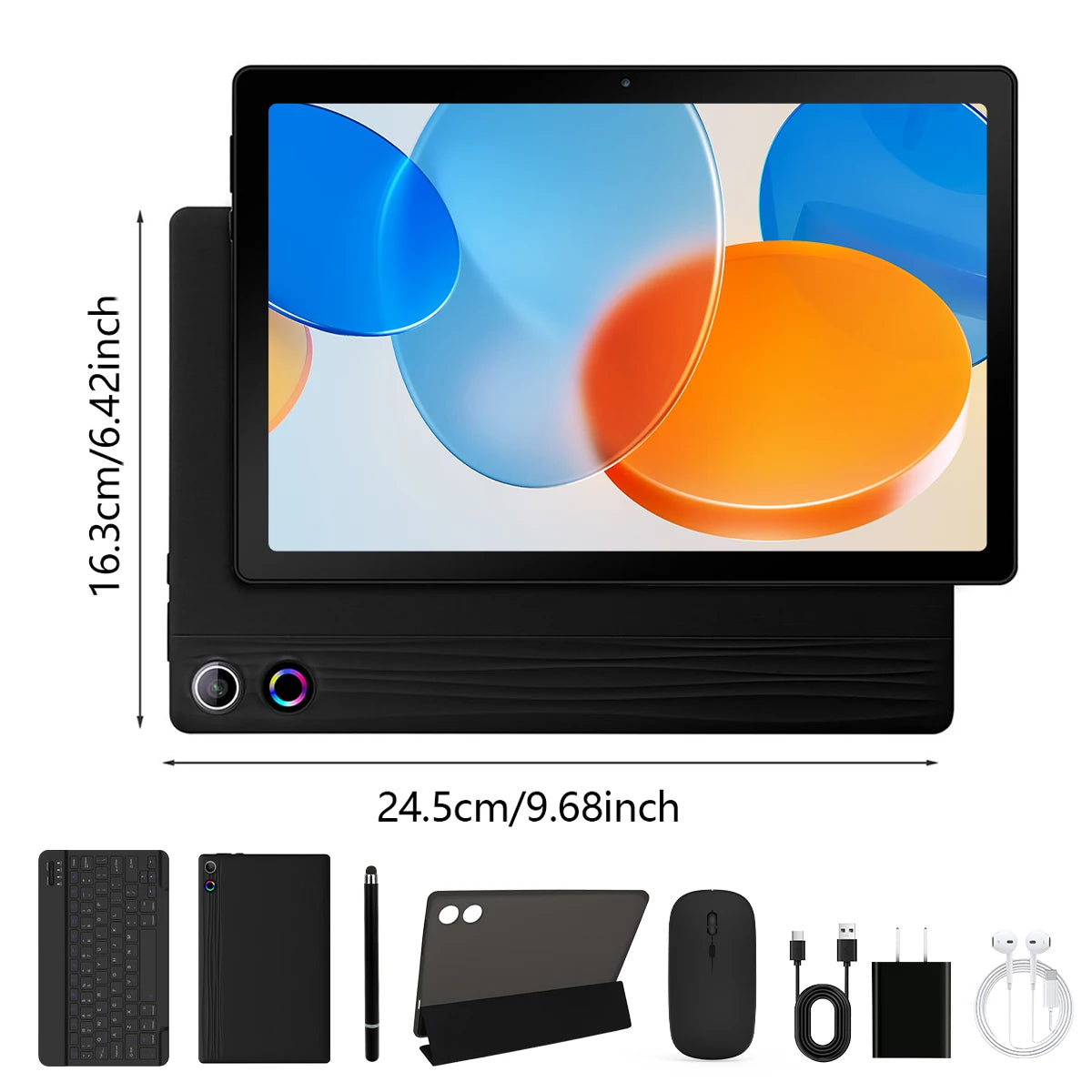10.1-Inch Android 16 Tablet Bundle with Keyboard, Mouse, Case & Stylus
