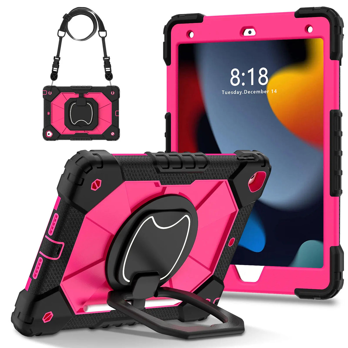 360° Protective iPad Case with Pencil Holder and Foldable Stand
