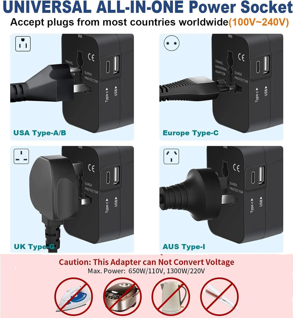 TravelCharge Pro Universal Travel Charger Adapter