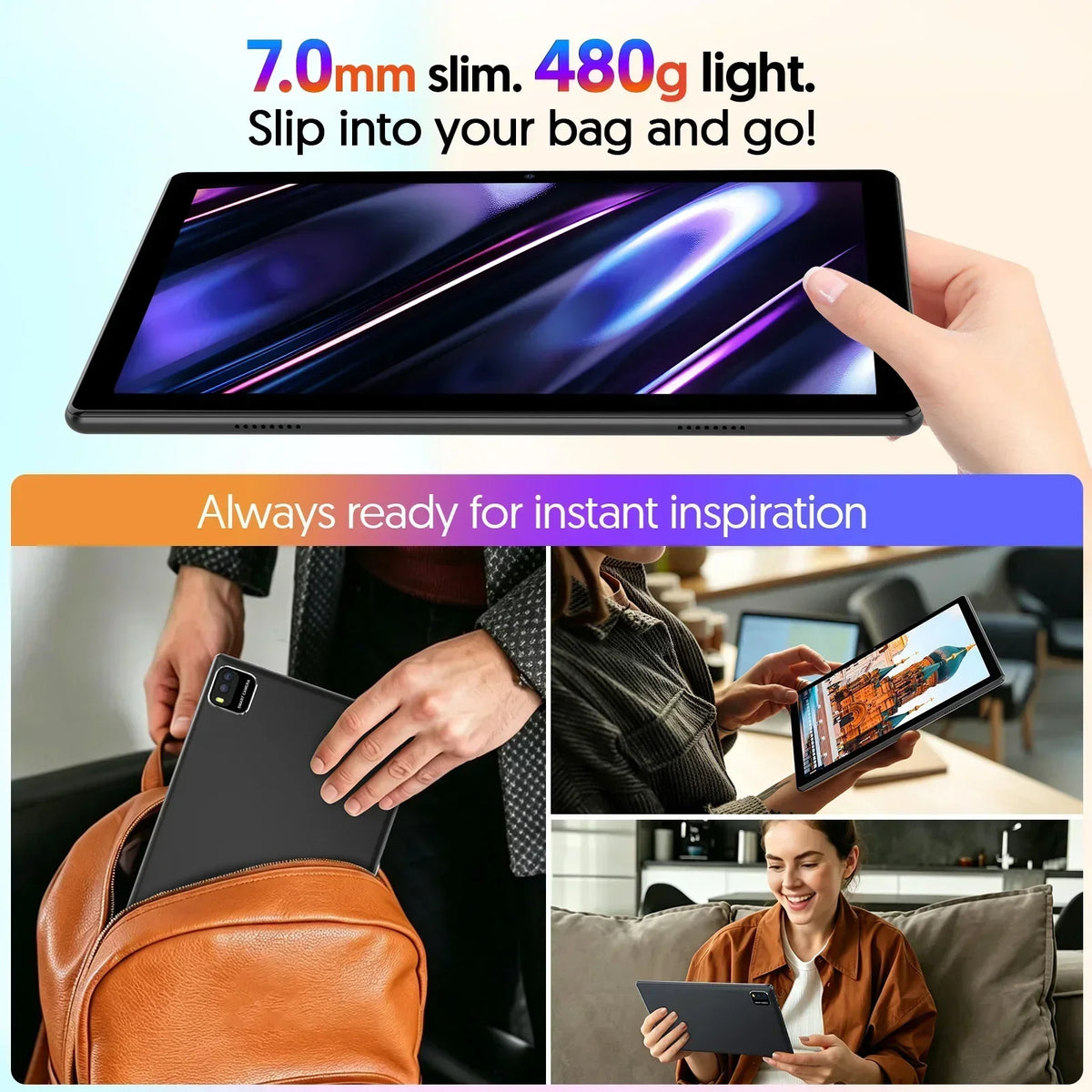 BAKEN 10.1-inch Android 16 Tablet with Drawing Pad and 6000mAh Battery