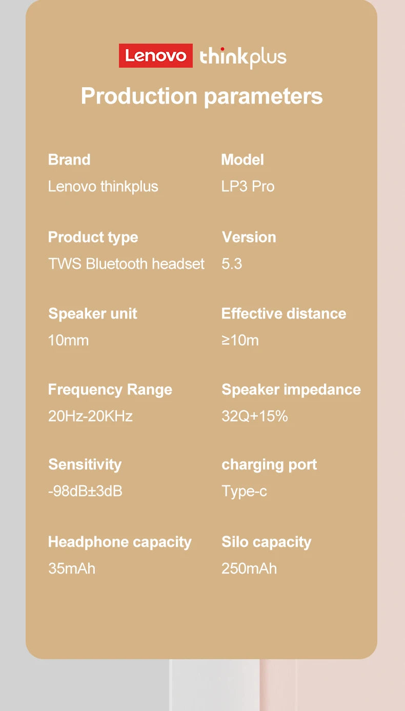 Lenovo LP3 Pro Wireless Earbuds