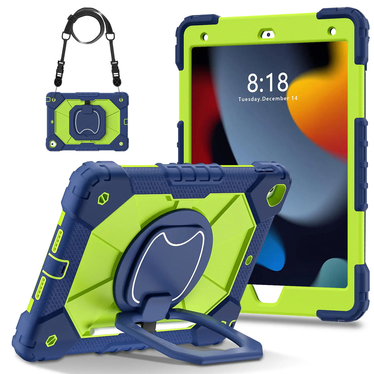 360° Protective iPad Case with Pencil Holder and Foldable Stand