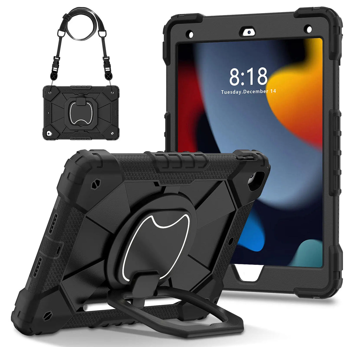 360° Protective iPad Case with Pencil Holder and Foldable Stand