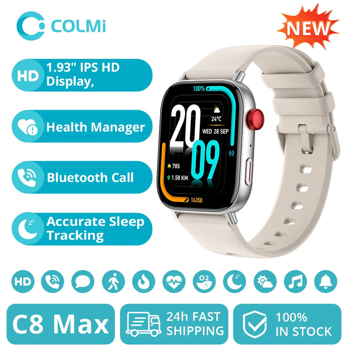 COLMI C8 Max Smartwatch – Bluetooth Calling & Health Tracker